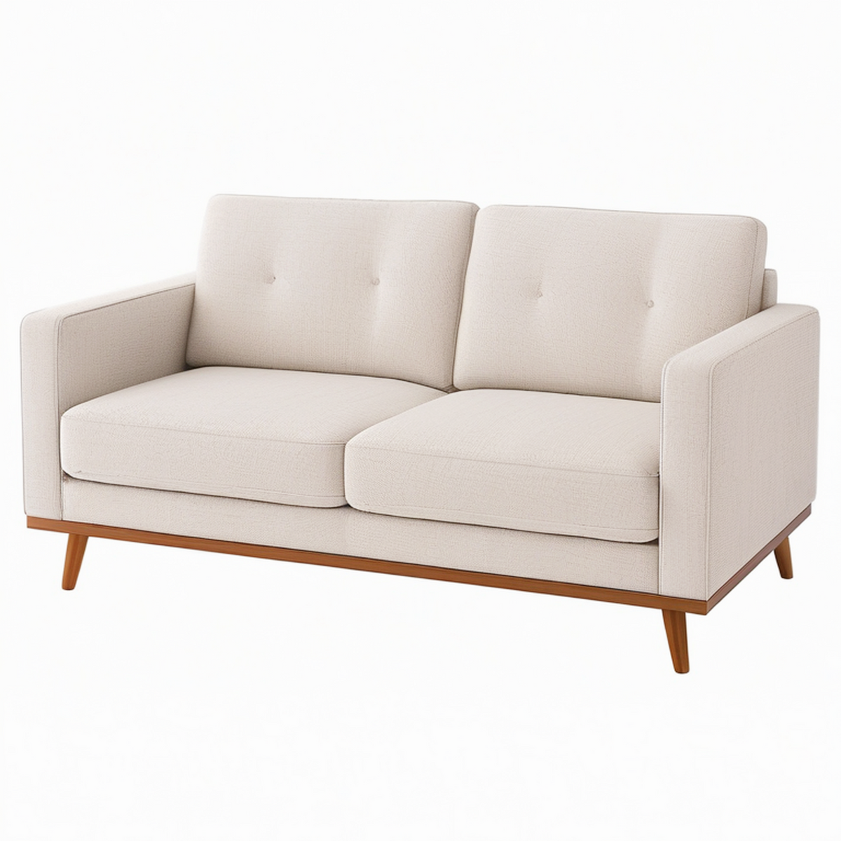 Canapé 2 places 160 x 85 x 86 cm en tissu beige style scandinave