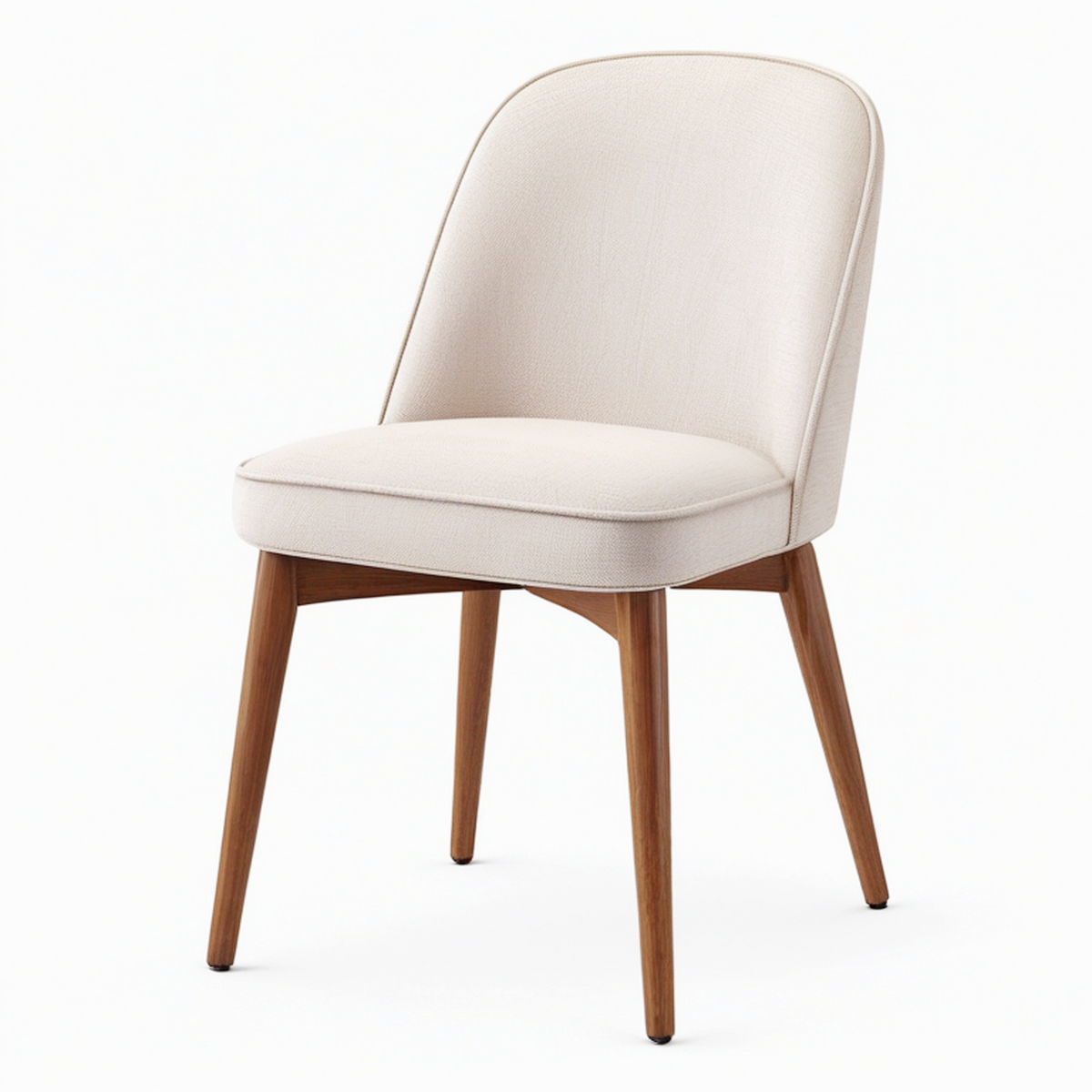Chaise de salle à manger 53 x 60 x 83 cm tissu beige pieds en bois style contemporain