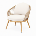 Fauteuil 73 x 76 x 82 cm en bois et corde beige style naturel pour salon
